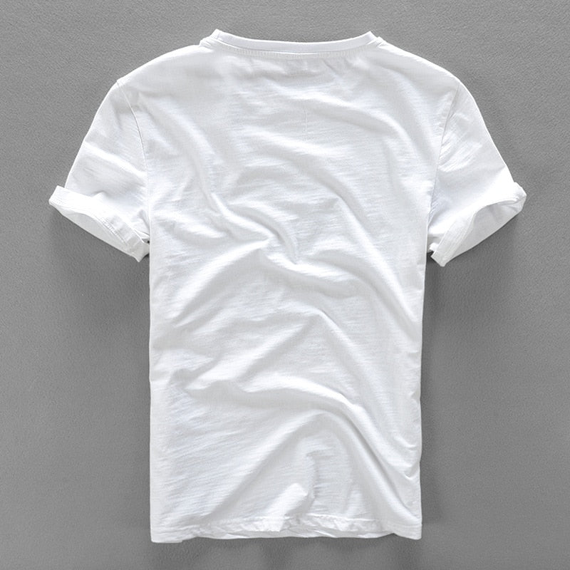 T-shirt De Lino Para Hombre Con Estampado De Rama