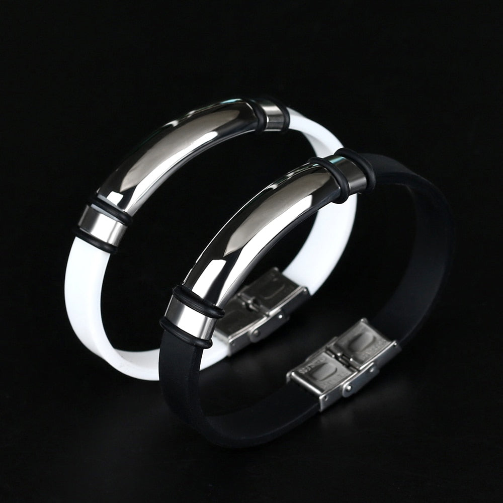 Silicone And Stainless Steel Bracelet