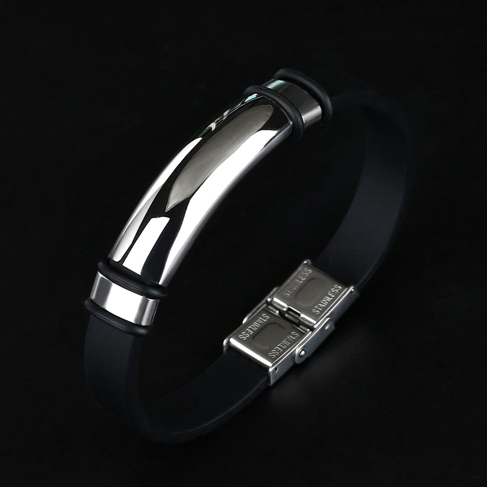Silicone And Stainless Steel Bracelet
